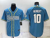 Los Angeles Chargers 10 Justin Herbert Light Blue Men's Stitched MLB Cool Base Nike Baseball Jersey,baseball caps,new era cap wholesale,wholesale hats